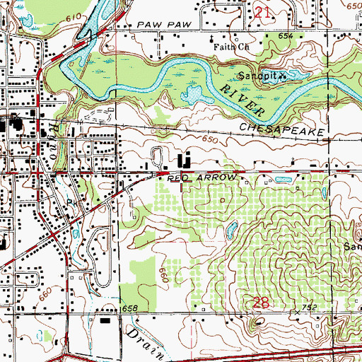 Topographic Map of Hillview Mobile Estates, MI