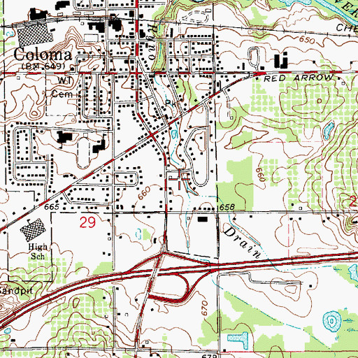 Topographic Map of Randall Park, MI