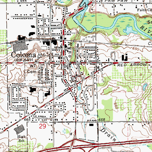 Topographic Map of Lions Club Park, MI