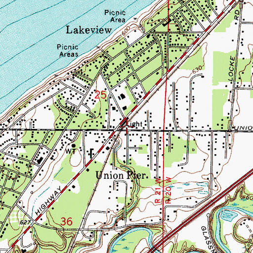 Topographic Map of Union Pier Station, MI