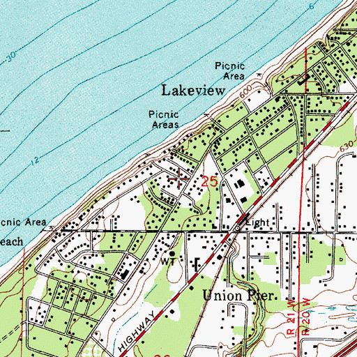 Topographic Map of Community Baptist Church, MI