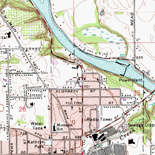 Topographic Map of Saint Matthews Baptist Church, MI