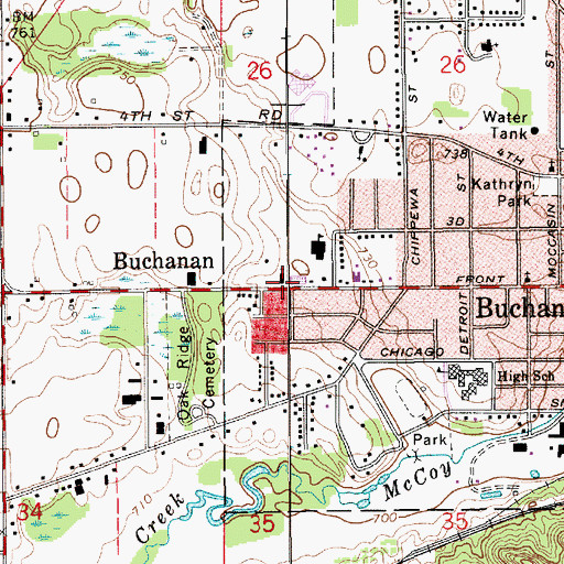 Topographic Map of Church of the Nazarene, MI