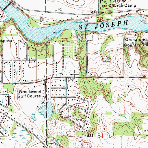 Topographic Map of Seventh-Day Adventist Church, MI