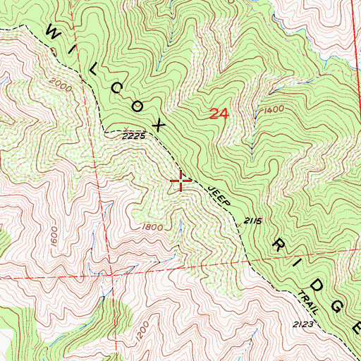 Topographic Map of Wilcox Ridge, CA