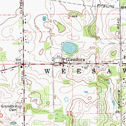 Topographic Map of Trinity Lutheran Church, MI