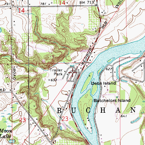 Topographic Map of Riverside Mobile Home Estates, MI