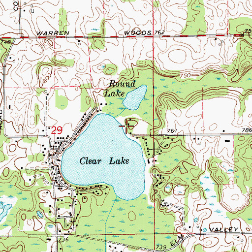 Topographic Map of East Clear Lake Campground, MI