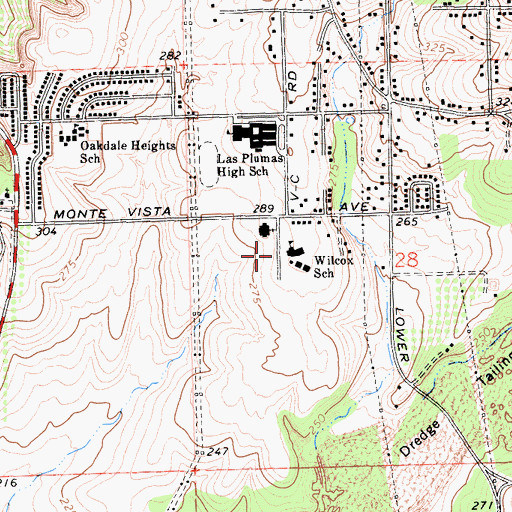 Topographic Map of Helen M Wilcox Elementary School, CA