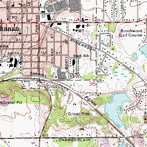 Topographic Map of Smith Park, MI