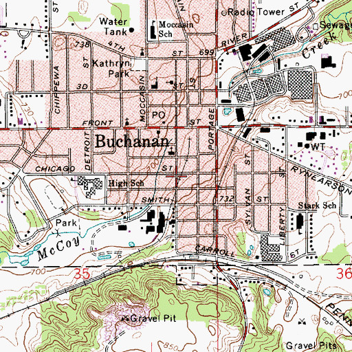 Topographic Map of Firehouse Park, MI