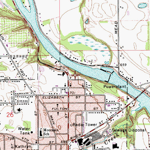 Topographic Map of Redbud Riverfront Park, MI