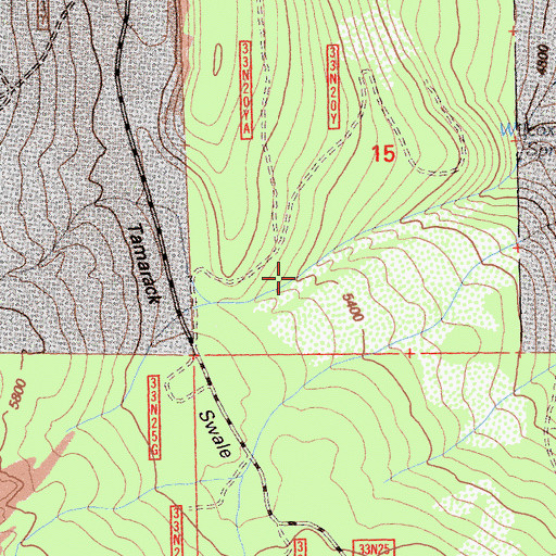 Topographic Map of Wilcox Spring, CA
