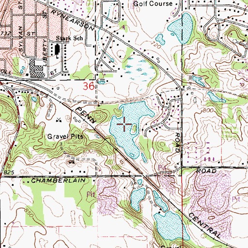 Topographic Map of Crescent Lake, MI