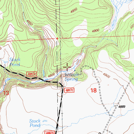 Topographic Map of Wilcox Spring, CA