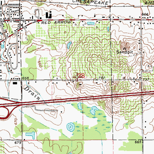 Topographic Map of Central Assembly of God Church, MI