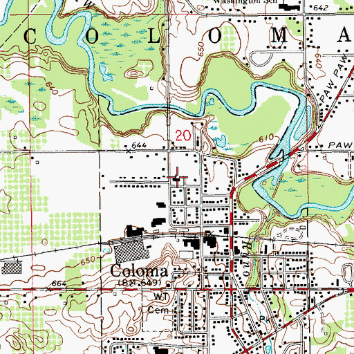 Topographic Map of Salem Lutheran Church, MI