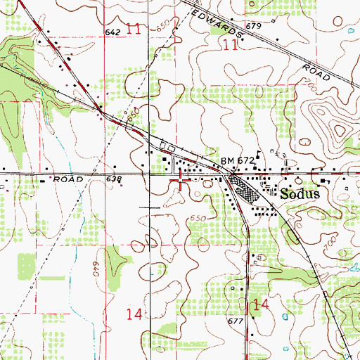 Topographic Map of Sodus Township Volunteer Fire Department, MI
