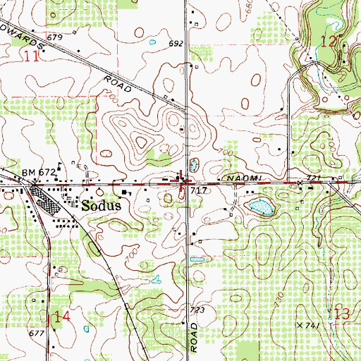 Topographic Map of Chapel Hill United Methodist Church, MI