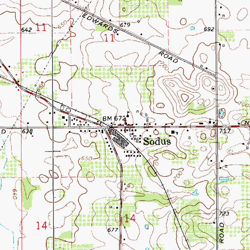 Topographic Map of Saint Paul's Lutheran Church, MI