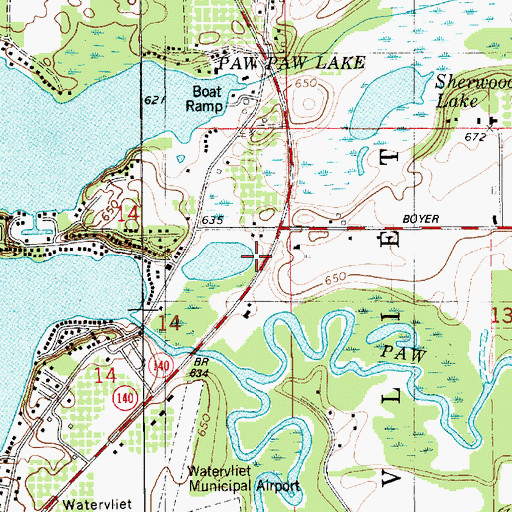 Topographic Map of Paw Paw River Campgrounds, MI