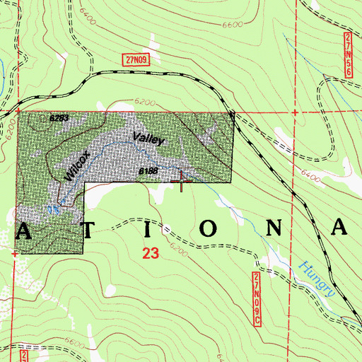 Topographic Map of Wilcox Valley, CA