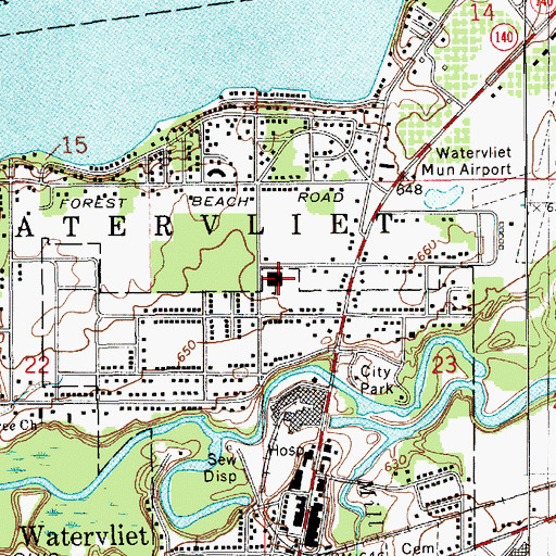 Topographic Map of North Elementary School, MI