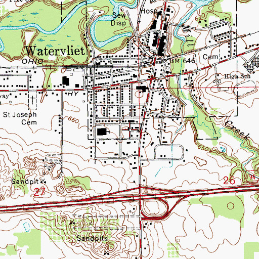 Topographic Map of Saint Joseph Catholic Church, MI