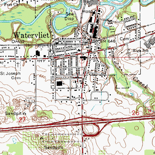 Topographic Map of Saint Joseph Catholic School, MI