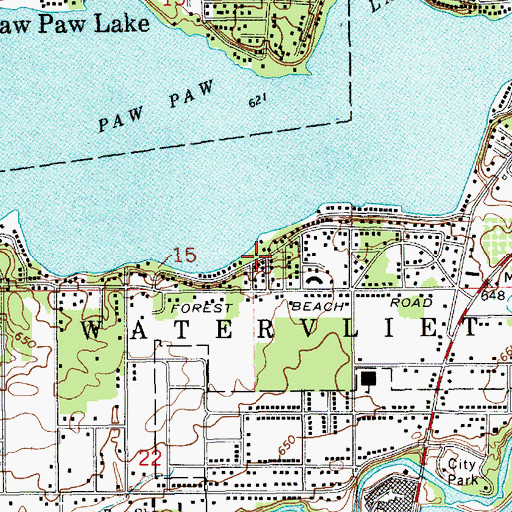 Topographic Map of Forest Beach Park, MI