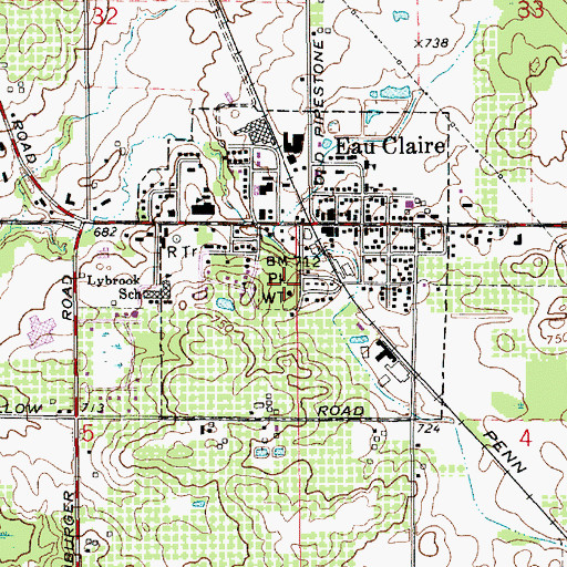 Topographic Map of Elizabeth Park, MI