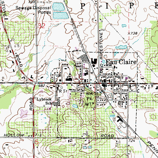 Topographic Map of Lions Park, MI