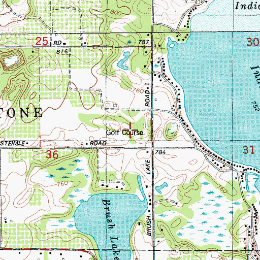 Topographic Map of Indian Lake Hills Golf Course, MI