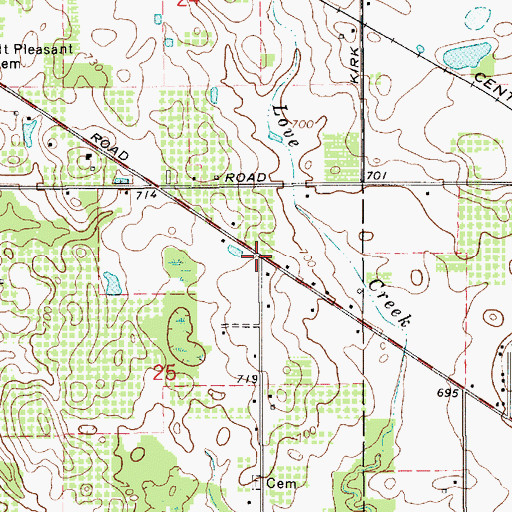 Topographic Map of Macedonia Community Church, MI