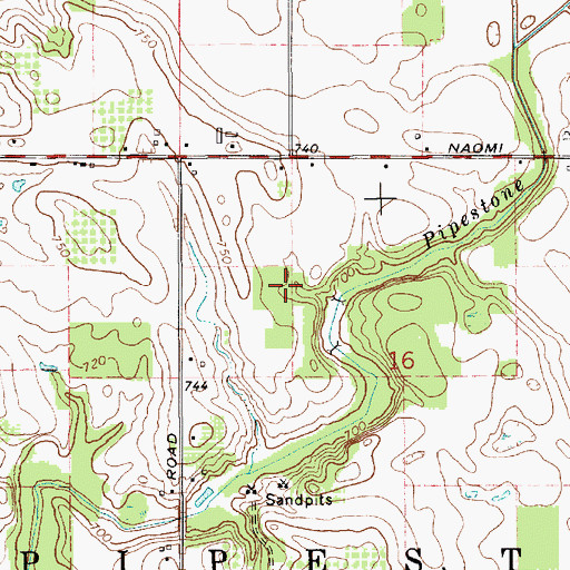 Topographic Map of Pipestone Creek Golf Course, MI