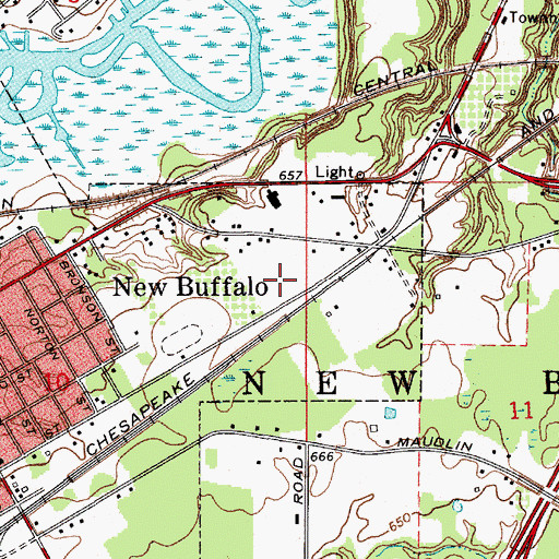 Topographic Map of New Buffalo High School, MI