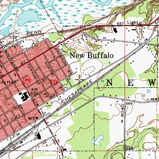Topographic Map of Schoolcraft Middle School, MI