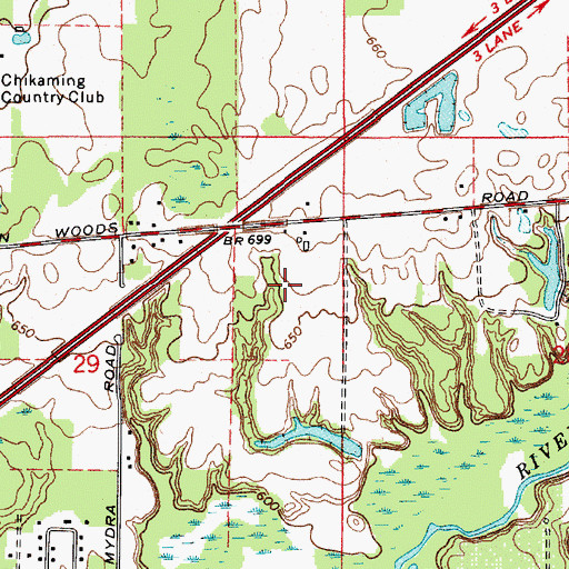 Topographic Map of Chikaming Township Park, MI