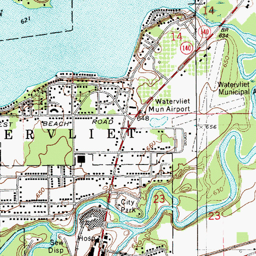 Topographic Map of New Harvest Church of Watervliet, MI