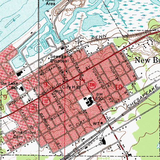 Topographic Map of United Methodist Church, MI