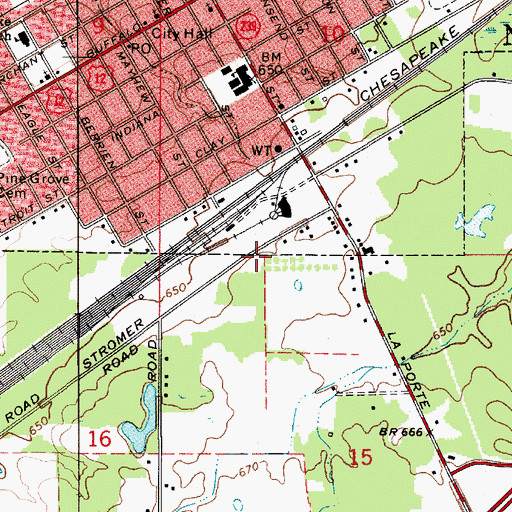 Topographic Map of Living Way Foursquare Church, MI