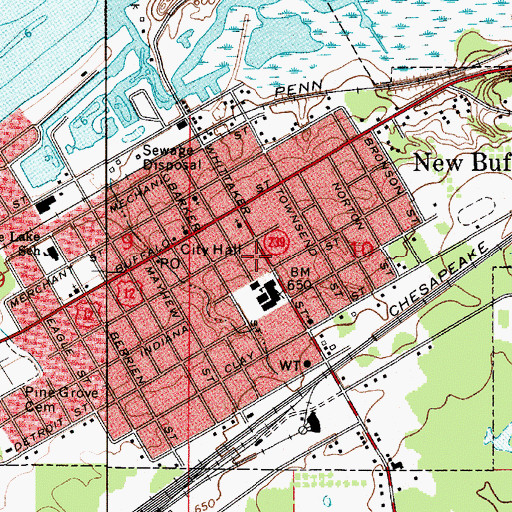 Topographic Map of New Buffalo Medical Center, MI