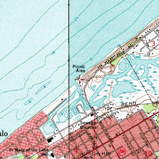 Topographic Map of New Buffalo Public Beach, MI