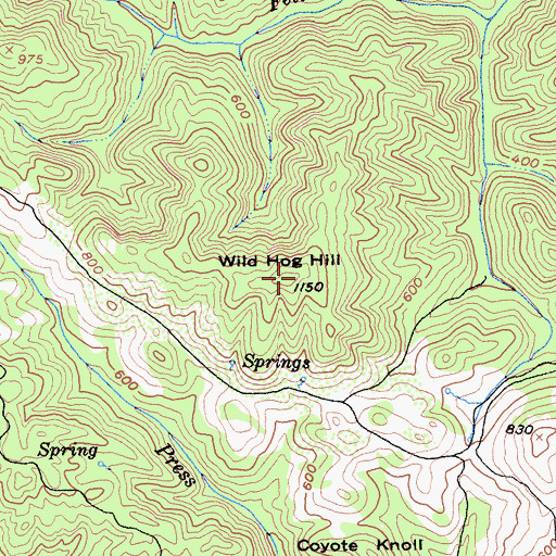 Topographic Map of Wild Hog Hill, CA
