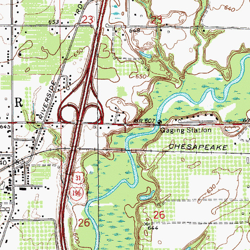 Topographic Map of Benton Harbor/Saint Joseph KOA Campground, MI