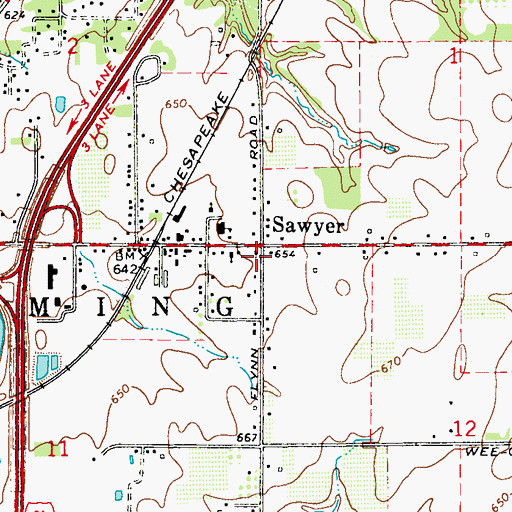 Topographic Map of Christian United Church of Christ, MI