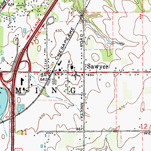 Topographic Map of Saint Agnes Church, MI