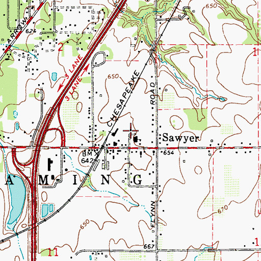 Topographic Map of Trinity Lutheran Church, MI