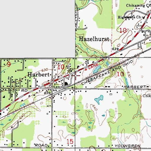 Topographic Map of Chikaming Township Police Department, MI