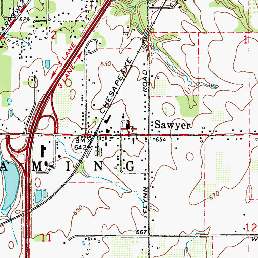 Topographic Map of Trinity Lutheran School, MI